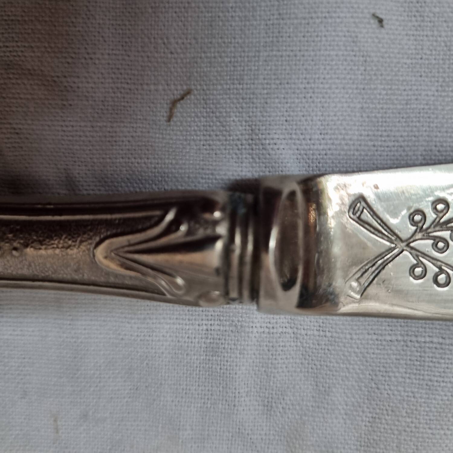 Art deco silver cake knife