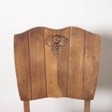 Ensemble de 4 chaises Art déco en bois sculpté