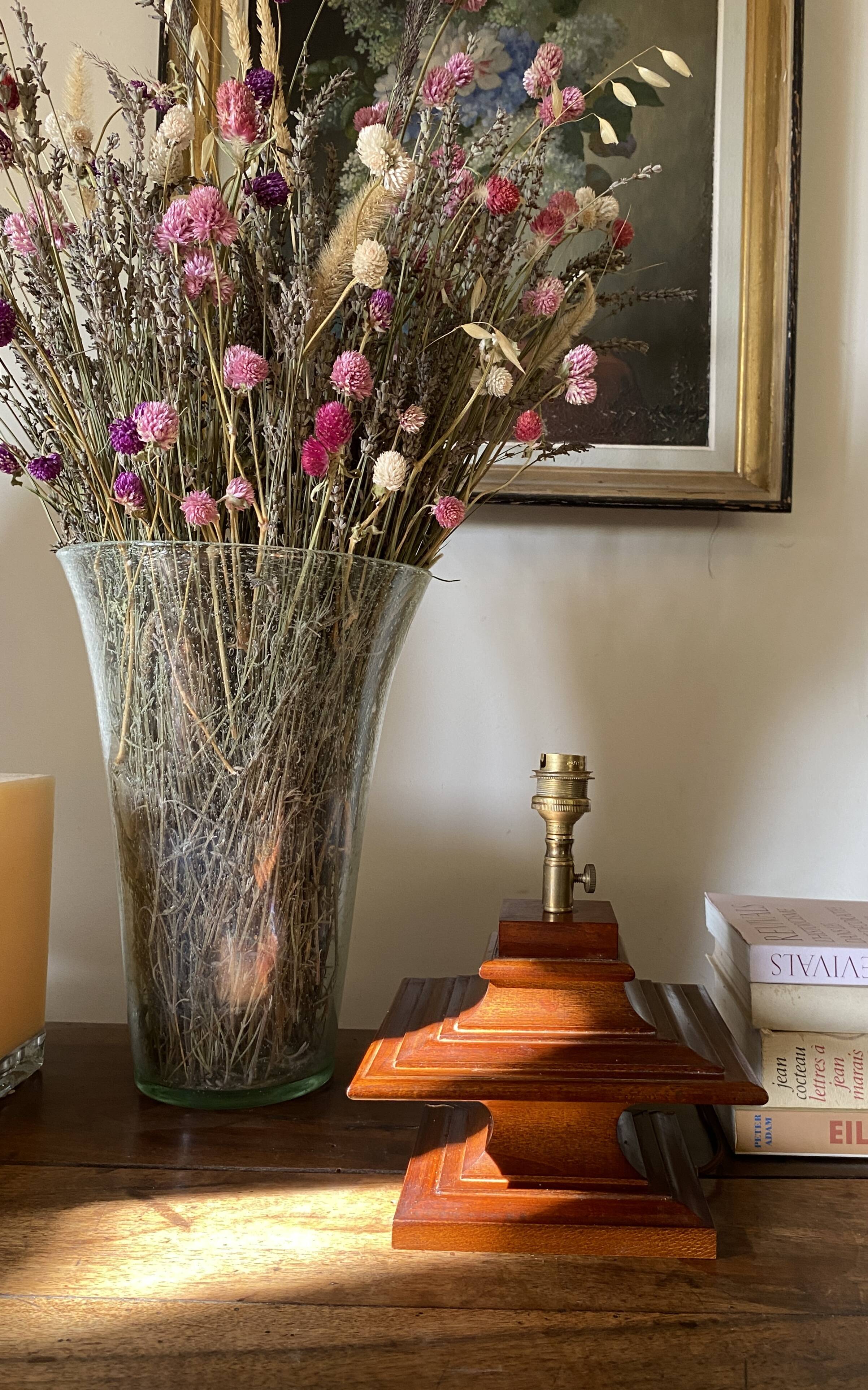 English lamp, fabric cable, cotton lampshade