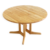 Table à manger vintage ronde extensible danoise Vamdrup Stolefabrik 1960