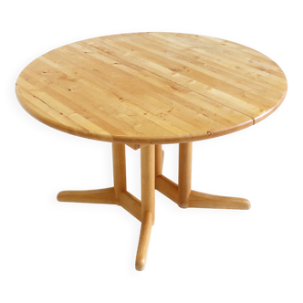 Vintage Danish round extendable dining table Vamdrup Stolefabrik 1960s