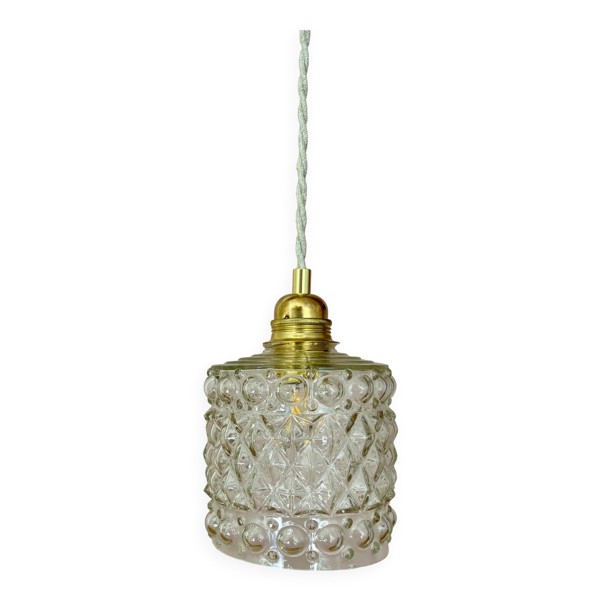 Suspension globe vintage en verre (GEO1)