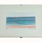 Tableau Andrée Pfaadt – peinture sur soie – rivage - contemporain