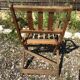 Old folding armchair wooden sitting vintage