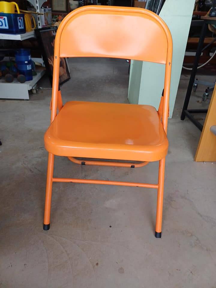 Vintage orange folding chair