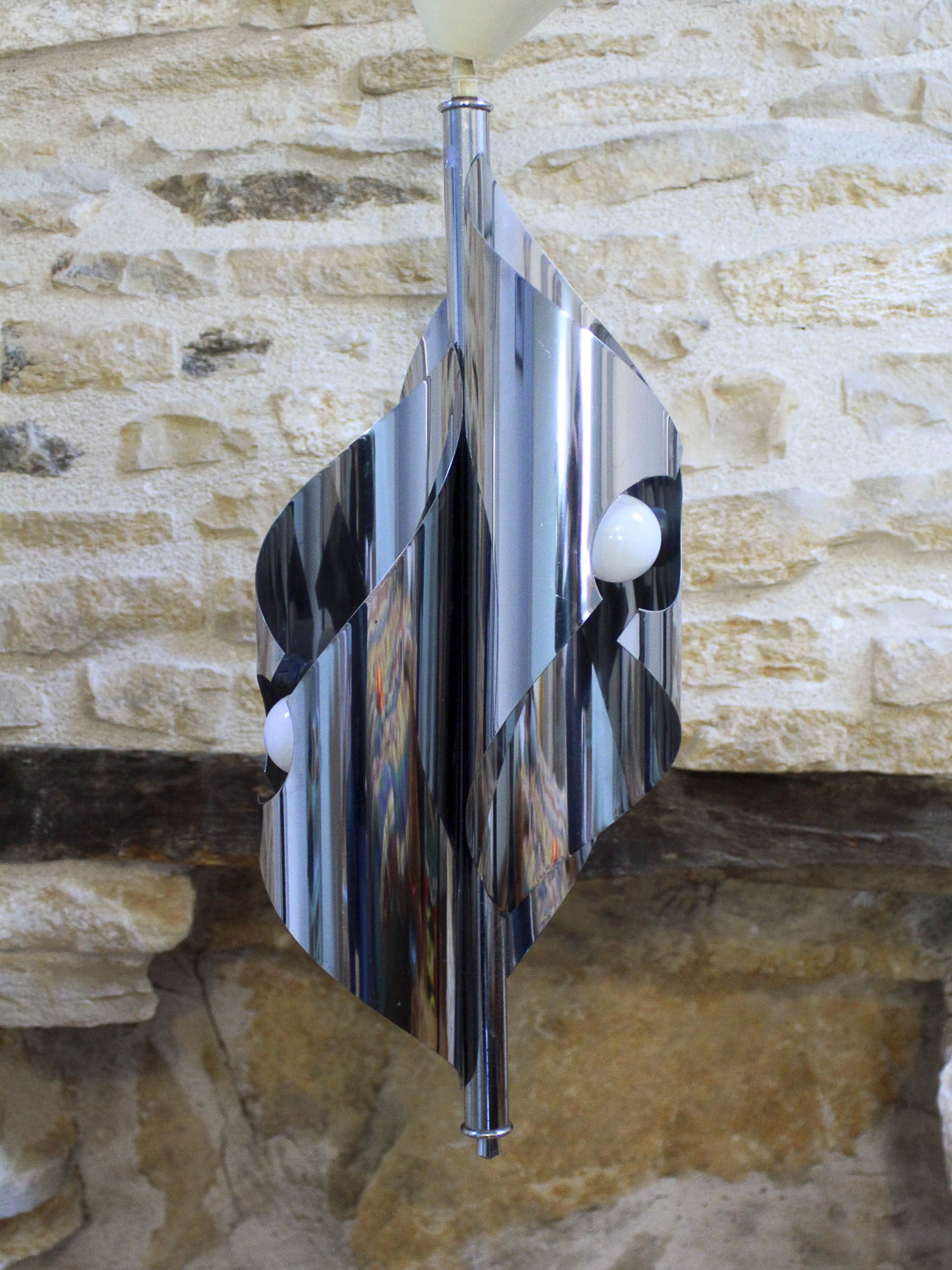 Suspension in chromed metal 3 lights 70s