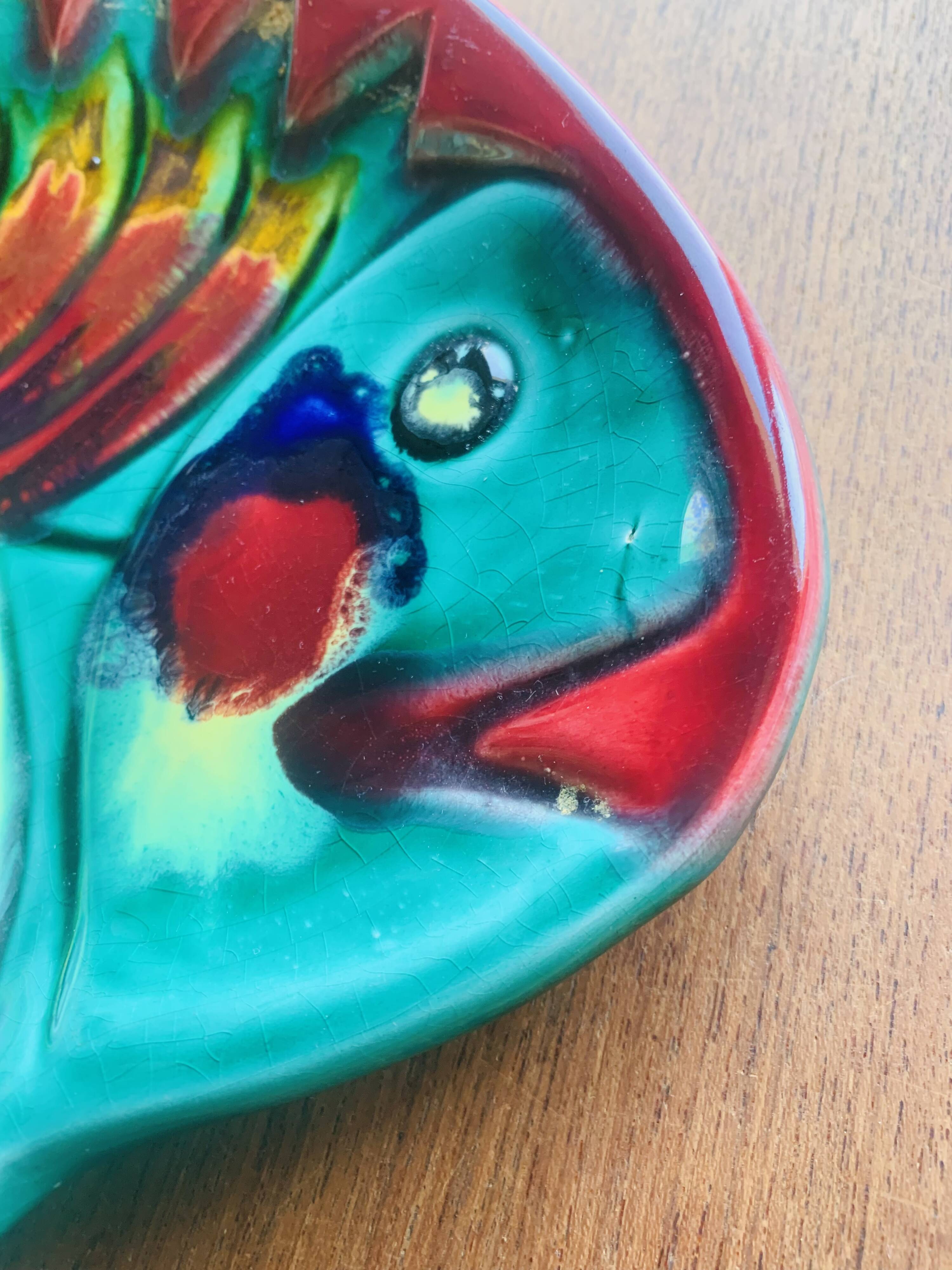 Vintage fish-shaped dish from Cérenne Vallauris