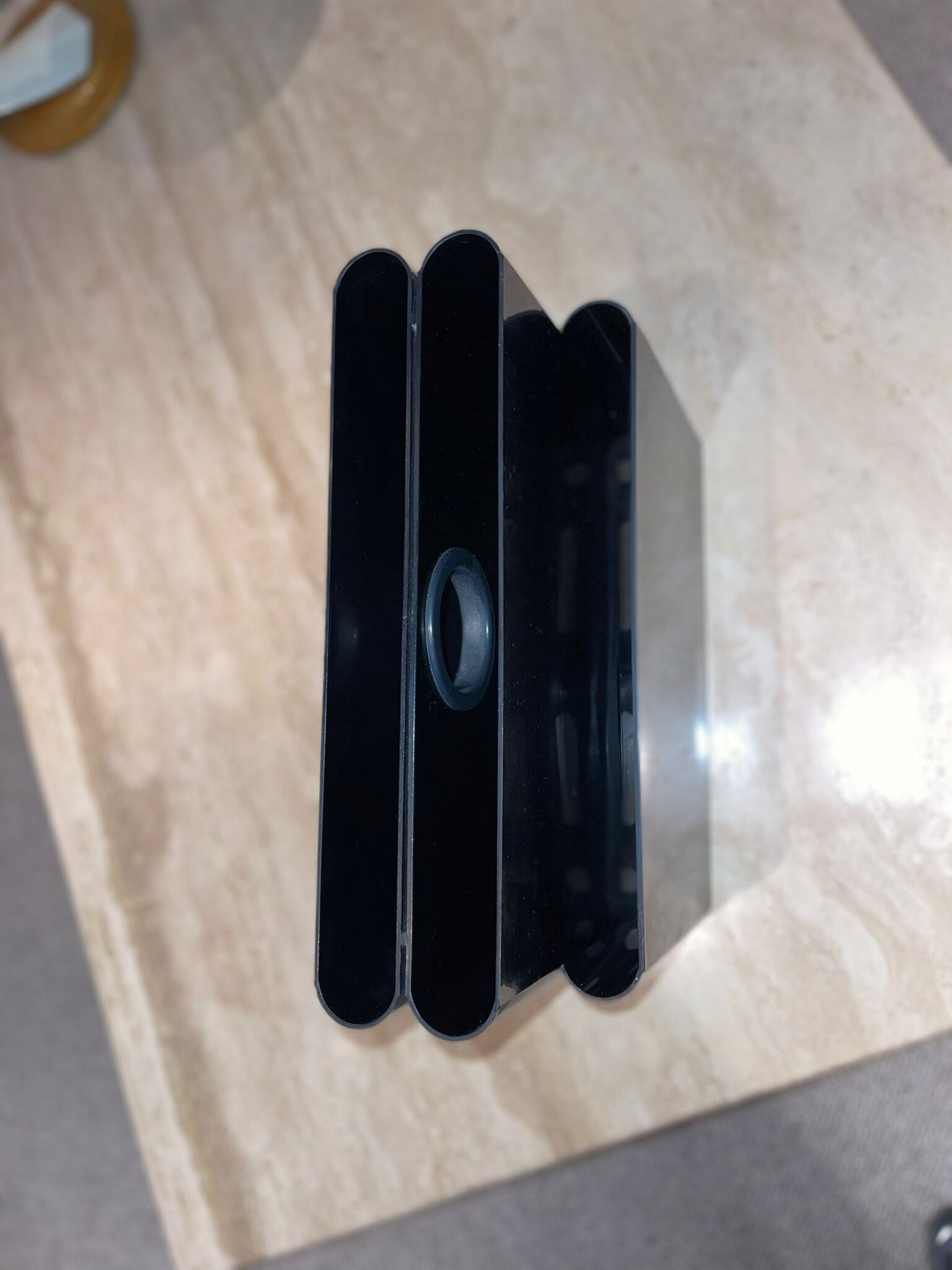 Black magazine holder "Kartell" by Giotto Stoppino, Italy 1970