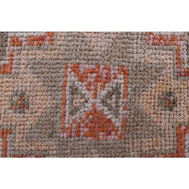 1970s Vintage Turkish Hand-Knotted Wool Cotton Red Runner Rug 90x307