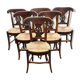 6 chaises paillées empire