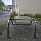 Coffee table metal glass years 70/80
