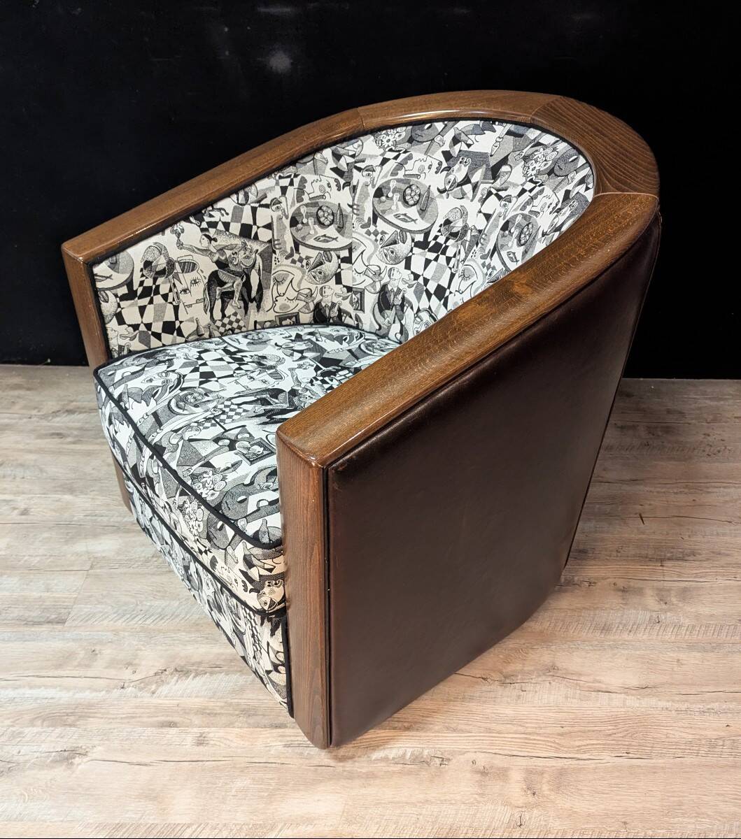 Art Deco swivel armchair