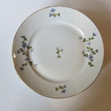 10 dessert plates with blue flowers, golden border in real LF porcelain in good condition.