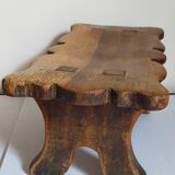 Old footstool in solid wood 19th century