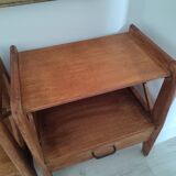 Pair of bedside tables in oak workshop Saint Sabin year 1950