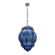 Wrought Iron Blue Murano Glass Light Pendant 1980’s
