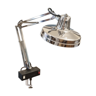 Articulated architect's industrial lamp, chrome, neon, vintage, 50s