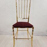 Pair of chiavarine chairs, brass