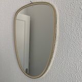 Miroir vintage 1960 rétroviseur asymétrique forme libre - 40 x 26 cm