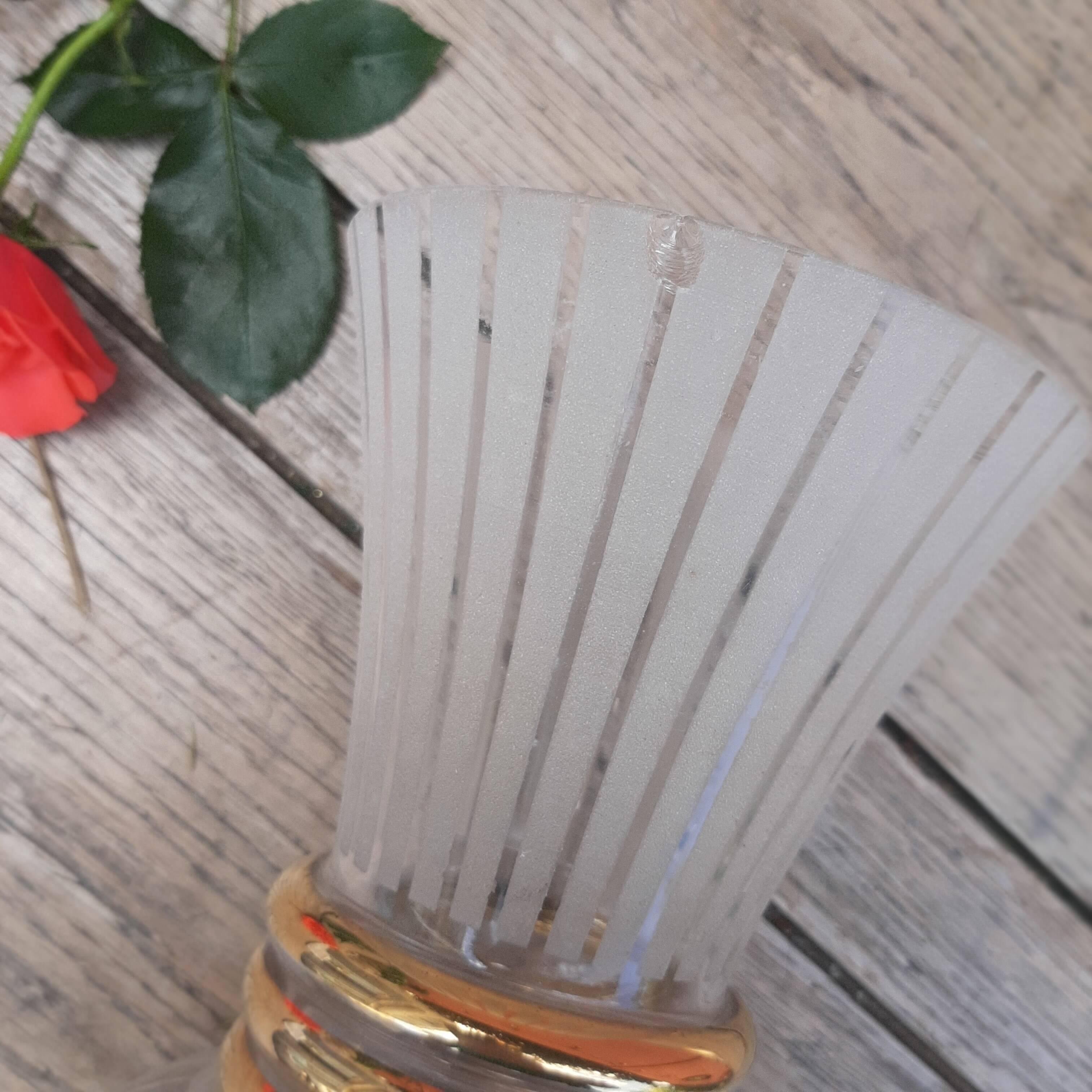 Granite and gilded glass vase 50s