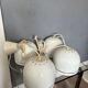4 lampes suspensions Space Age blanches Philips 201-110, années 1970