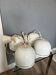 4 lampes suspensions Space Age blanches Philips 201-110, années 1970