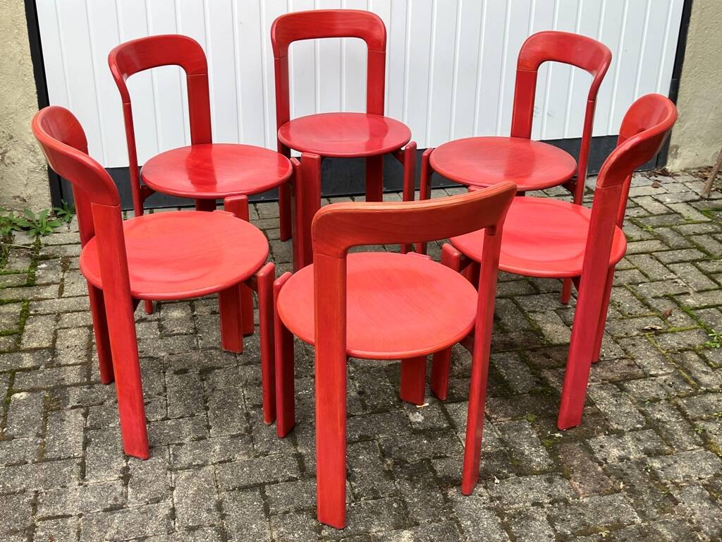 6 bruno rey chairs for ditiker stein am rhein 1970