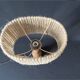 Philippe Capelle vintage 1970s table lamp in turned wood with rope shade