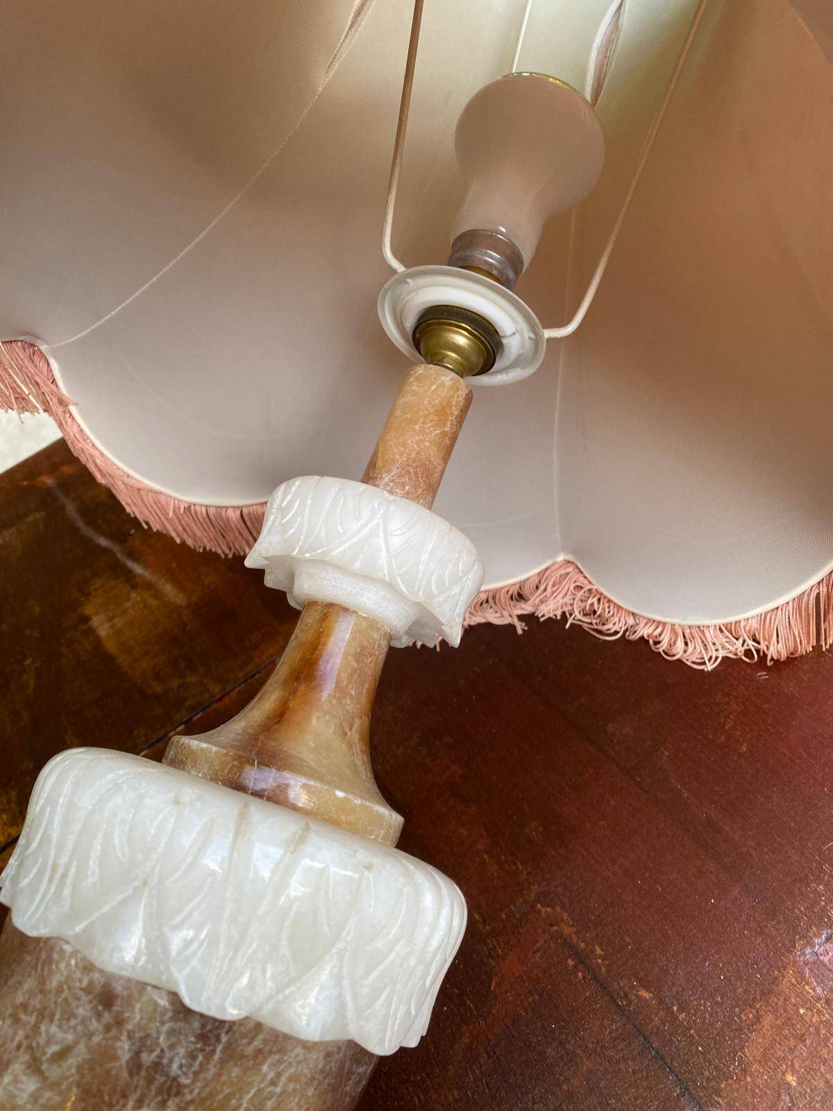 Vintage beige marble onyx lamp