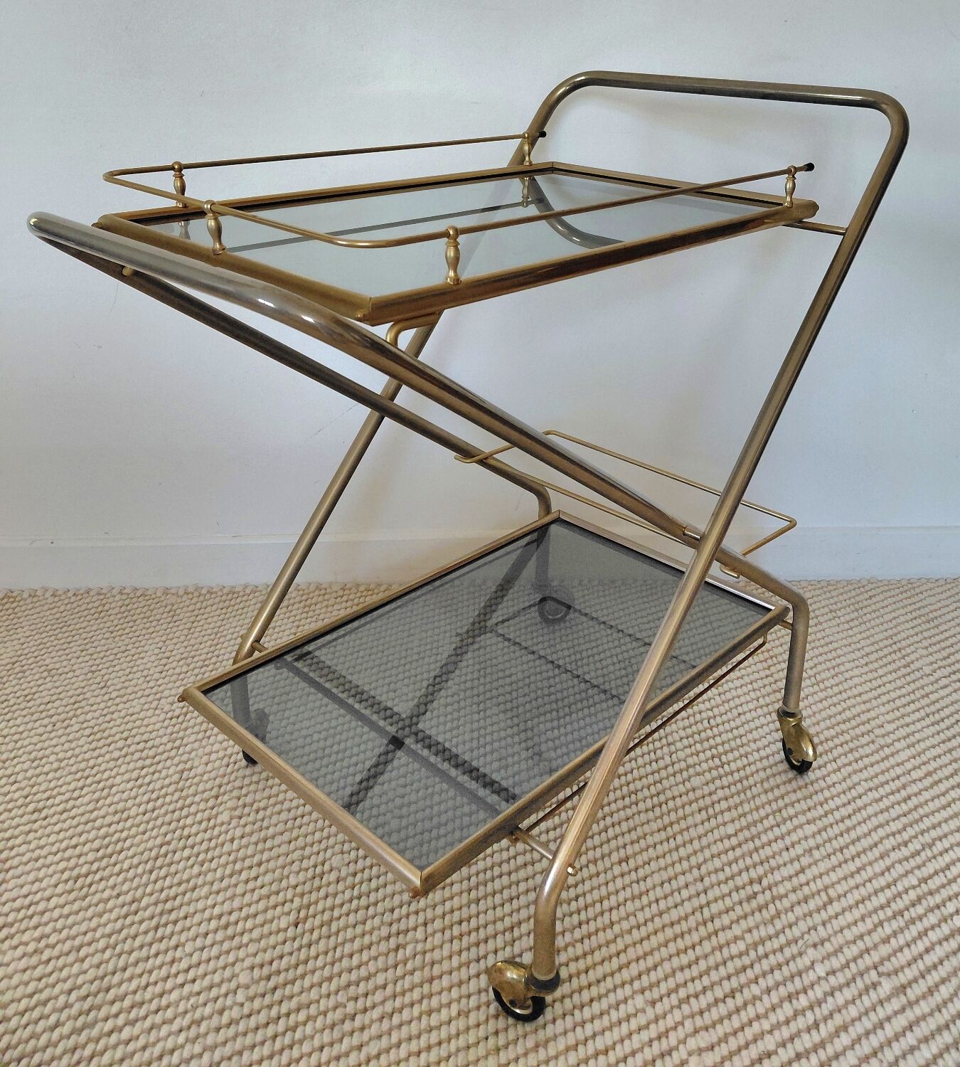 Desserte de bar pliante "Hollywood Regency"-Design Italien