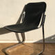 Set of 6 chairs in chrome metal and black leather - 1970