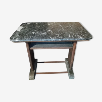 Table de bistrot avec plateau en marbre