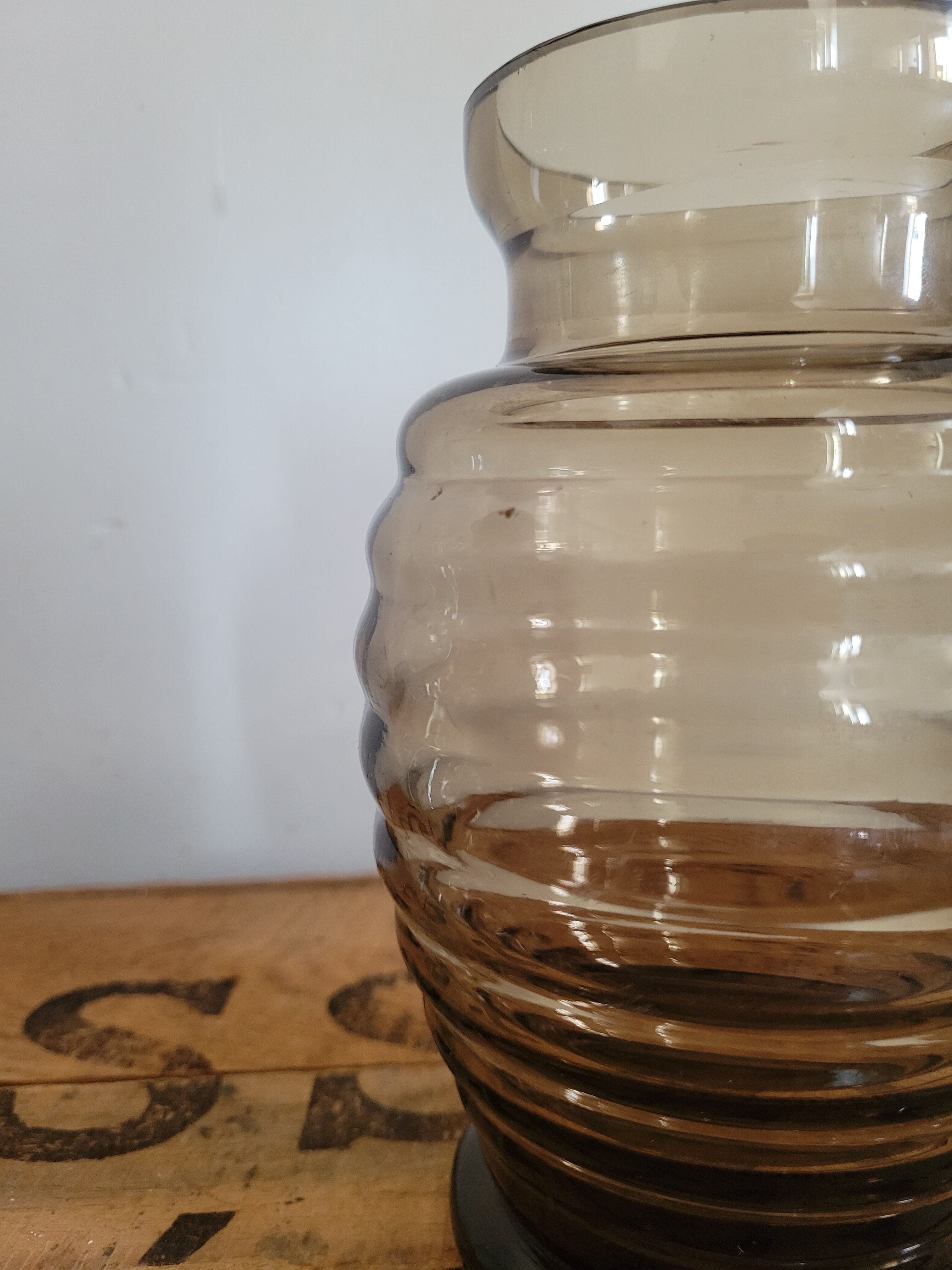 Smoked glass vase