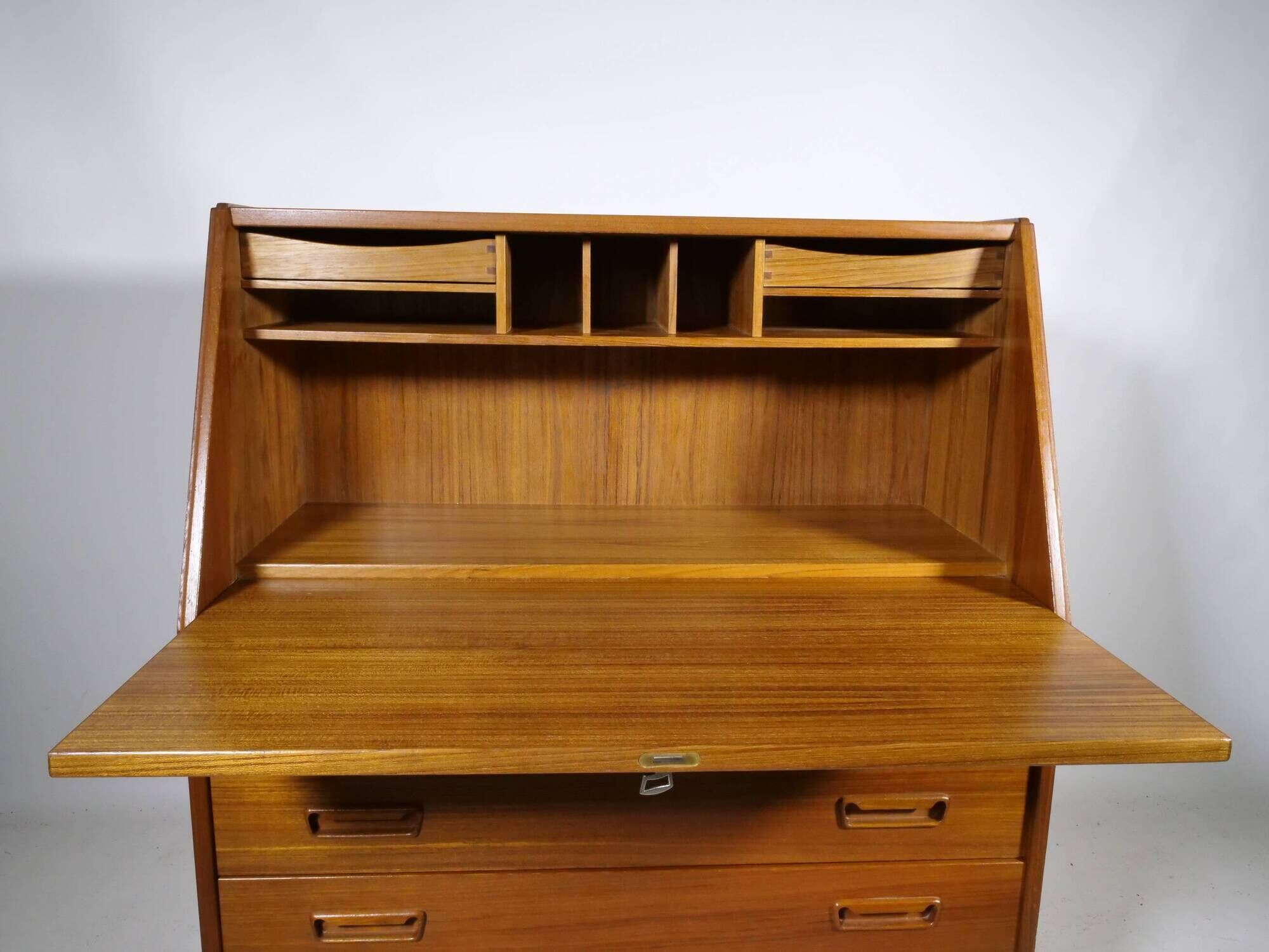 Teak Secretary Desk 1960s Vintage Office Desk Scandinavian Danish Design