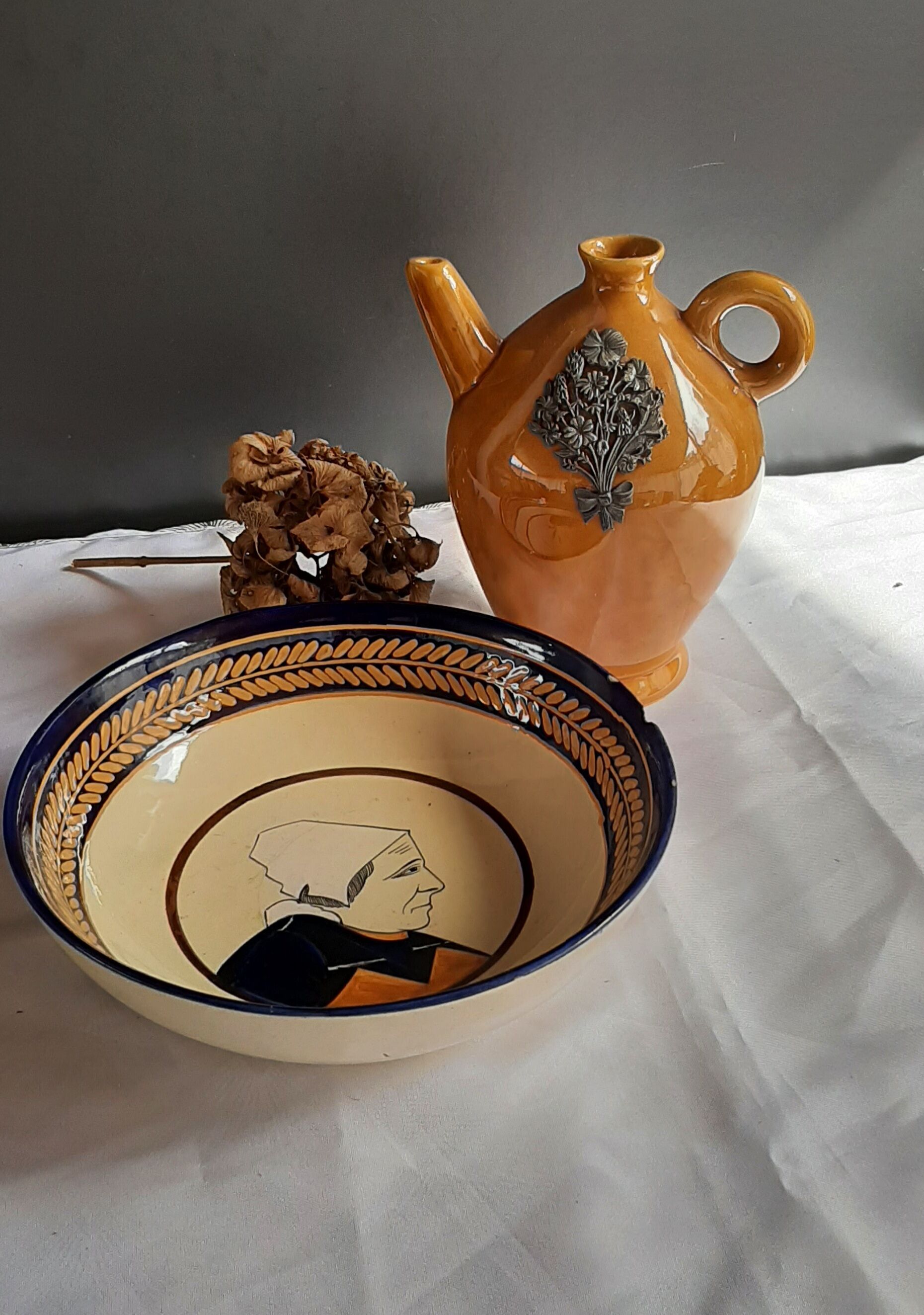 Henriot Quimper salad bowl Breton bust