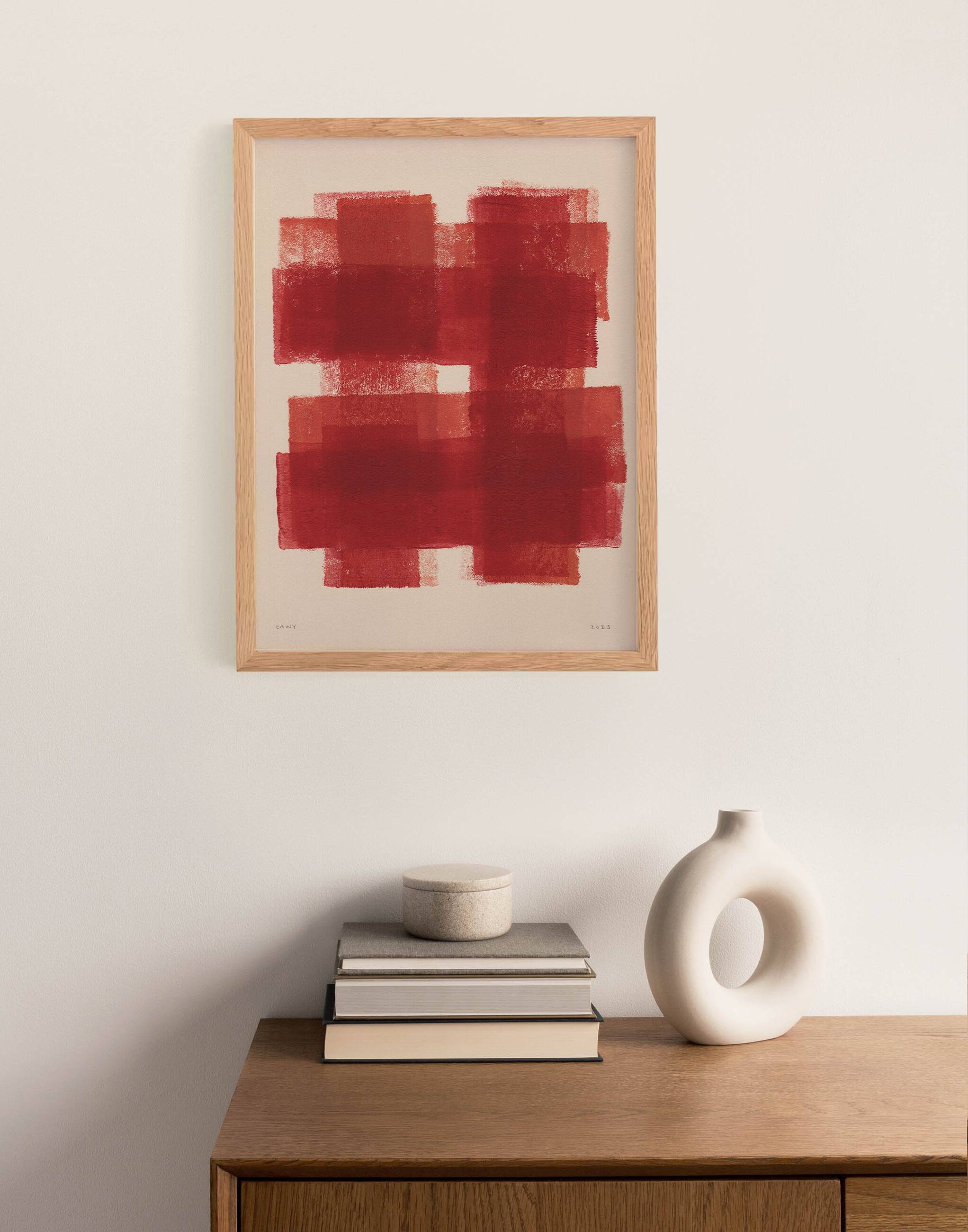 Abstract painting on paper B245 painting signed Eawy