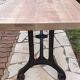 Industrial table cast iron feet and solid wood