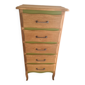 Green herbarium and raw wood chiffonier