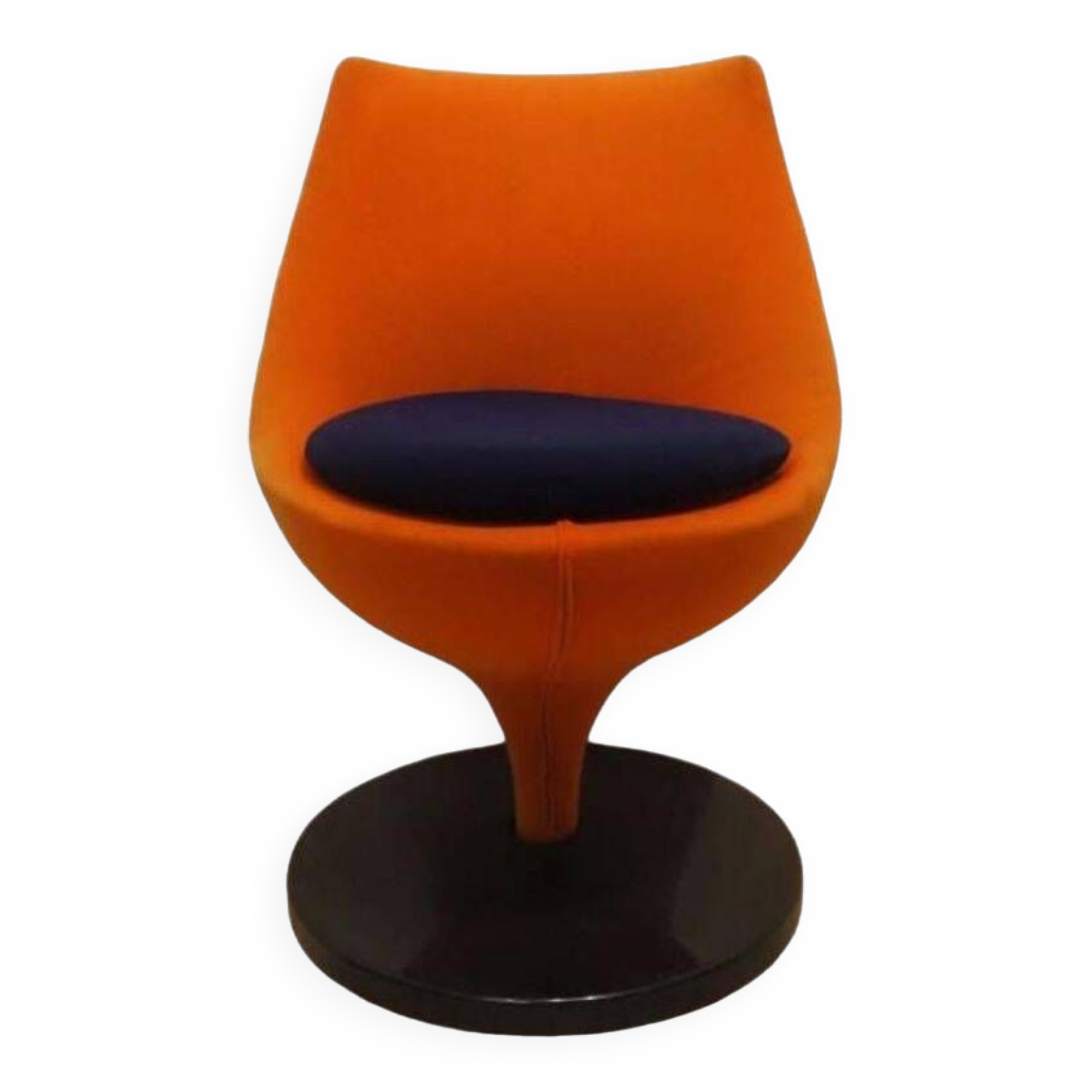 Pierre Guariche armchair "in orange fabric by Meurop Belgium 1960 Vintage