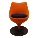 Pierre Guariche armchair "in orange fabric by Meurop Belgium 1960 Vintage