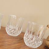 Set of 6 chiseled crystal water or whiskey glasses