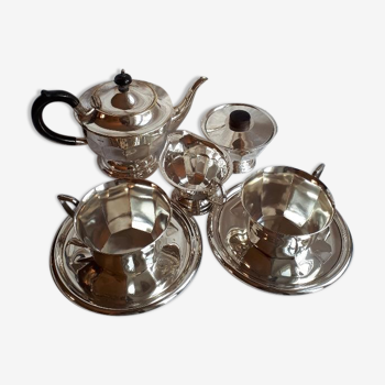 Service à thé en metal argenté