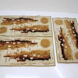 Set of three retro design red carpets, 1980s