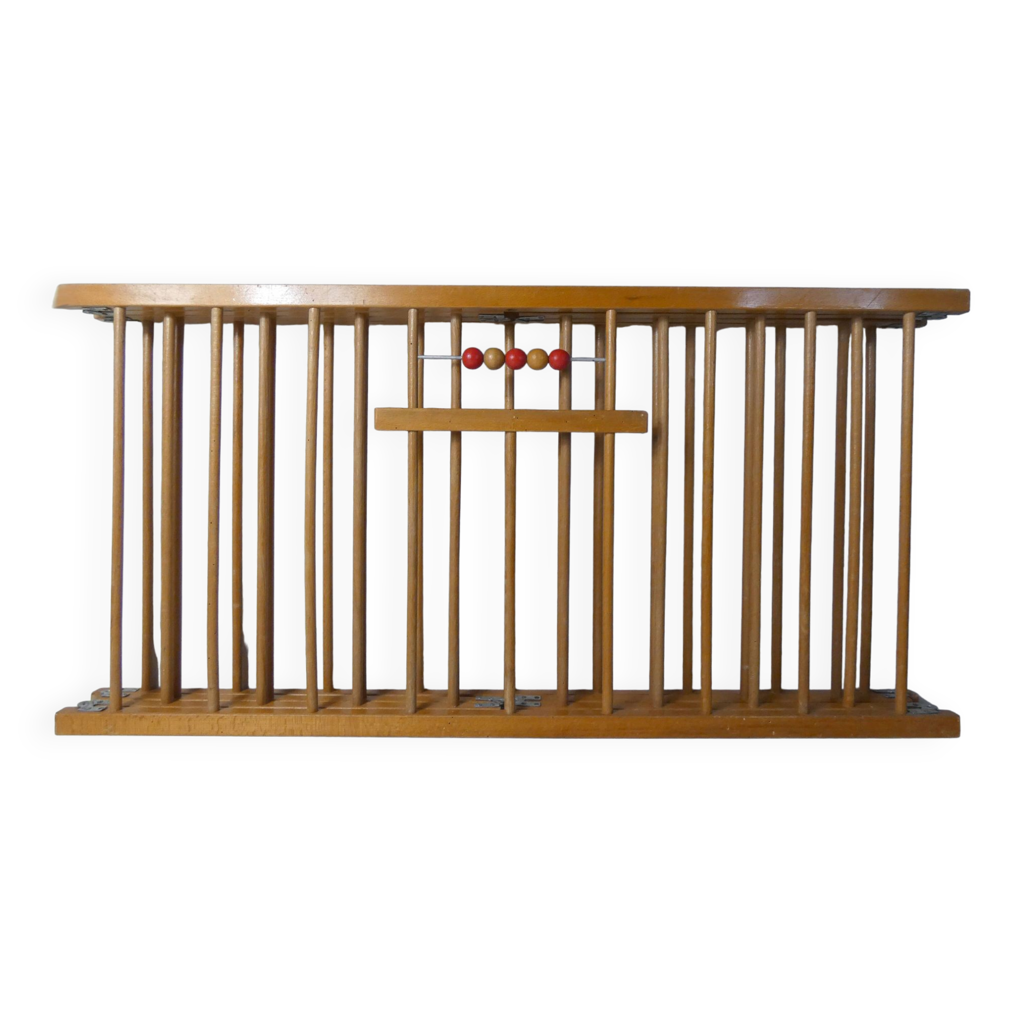 old folding wooden baby playpen abacus