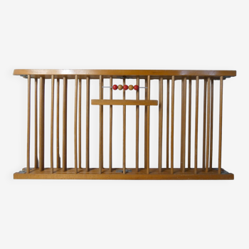 old folding wooden baby playpen abacus