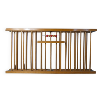 old folding wooden baby playpen abacus