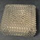 Vintage Flush Mount Square Glass Ceiling Lamp, Diamond Triangle Motif