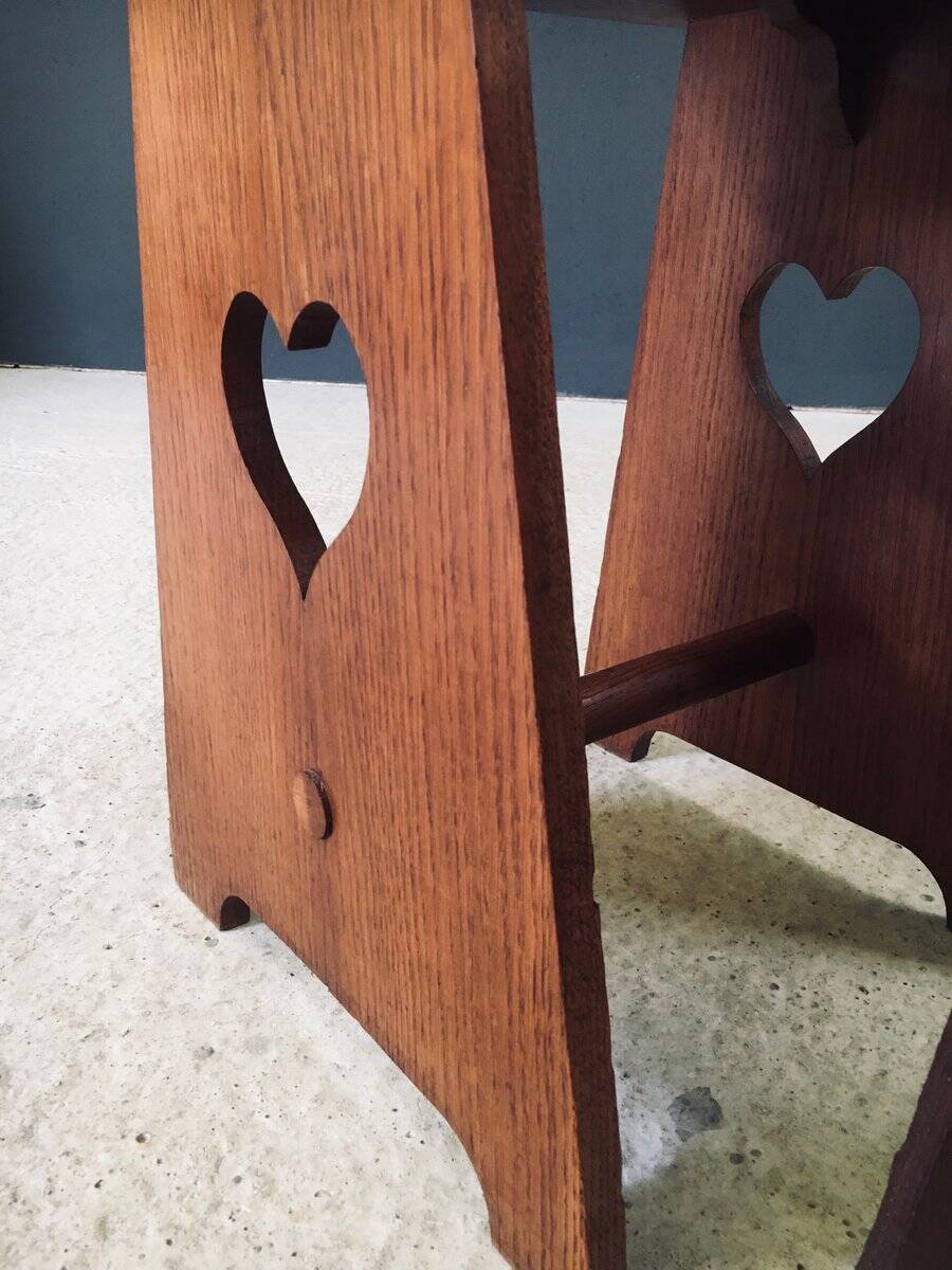 Arts & Crafts Heart Stools, Belgium, 1920s, Set of 2