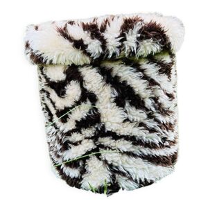 Pouf vintage en peluche panthère