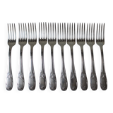 Set of 10 silver-plated forks, 'REX' goldsmith's work